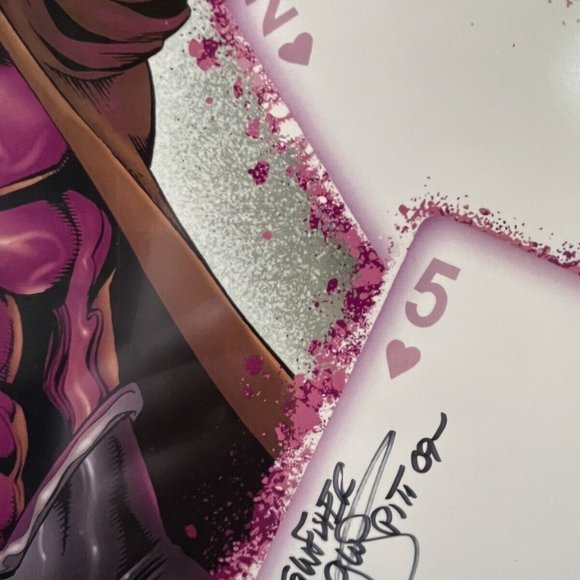 Big! G.W. Fisher Marvel “Gambit” 2009 Signed 11x17 Print Autograph - X-men Poker - Picture 3 of 3